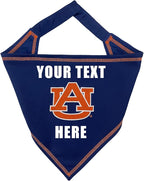 NCAA Auburn Tigers Personalized Tie Bandana for Dogs & Cats, Size Small/Medium. Custom Dog Bandana Scarf Bib for Pet Cat Dog. The Ultimate Game-Day & Party Customizable Bandana