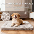 Dog Bed Mat,Reversible & Ultra Soft Kennel Pad-Machine Washable Pet Bed for Dogs & Cats-All-Weather Crate Liner for Crates,Carriers & Travel (Light Gray, 24" L x 18" W x 1.5" Th)