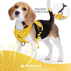 No Pull Dog Harness with Leash Set for Medium Sized Dog, Reflective Adjustable No Choke Front Clip Cat Vest Harness with Breathable Mesh, Comfortable Soft Padded Pet Vest, Yellow XL