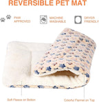 Mora Pets Cat Bed Dog Crate Pad Ultra Soft Pet Bed with Cute Star Print Washable Crate Mat for Small Dogs and Indoor Cats Reversible Fleece Dog Kennel Pad Cat Carrier Mat 14 x 17.5 inch Brown