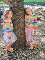 Little Girls Unicorn Outfits 2 Piece Kids Ruffle Sleeve Sweatshirt + Leggings Fall Leopard Clothing Sets 2-10 Years Old