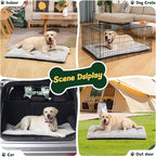 Dog Crate Pad Washable, Ultra Soft Plush Crate Mat for Medium Large Dogs, Non Slip Cushion for Metal Crates, Indoors or Travel, 42 x 28 Inch, Gray