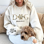LOVELYPOD Custom Embroidered Dog Mom Sweatshirt with Dogs Names, Pet Photo Shirt, for Dog Lovers
