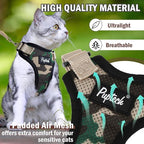 PUPTECK Cat Harness and Leash Set Escape Proof for Walking, Breathable Mash Vest Adjustable Harness for Cats Puppy Small Animals, Reflective at Night, Camouflage Small