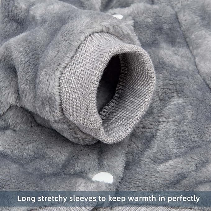 FabriCastle Dog Hoodie Sweater for Small Dogs Boy and Girl, Dog Clothes XS XXS Puppy Sweatshirt, Pet Outfit, Cat Clothing Super Soft Warm Snap On Closure (Light Grey, X-Large)