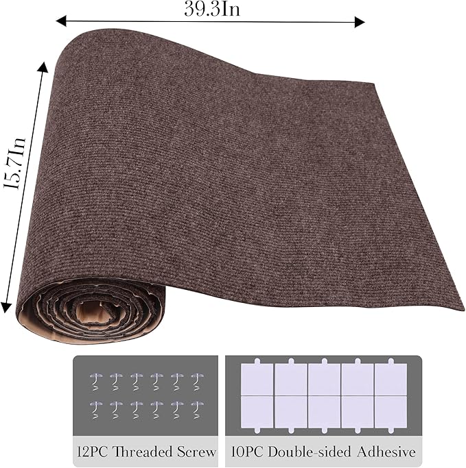 15.7'' x 39.3'' Cat Scratch Furniture Protector Adhesive Trimmable Cloth Couch Anti-Scratch Cover DIY Climb Couch Protector from Cat Claws, Covering Cat Tower, Replacement Pads，Brown