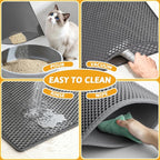 Pieviev 2 Packs Cat Litter Mat Double Layer Waterproof Urine Proof Trapping Mat (24"X15", Gray)