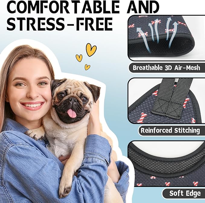 Supet Dog Grooming Hammock Harness for Dogs Cats, Restraint Dog & Small Animal Leashes Sling for Groomingk for Nail Trimming (Black Currant, XS)