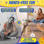 Interactive Cat Toys for Indoor Cats - Automatic Flying Bird Feather Toy, USB Rechargeable Electric Cat Teaser with Strong Sticky Base, Smart Motion Activated Self-Play Enrichment Toy for Bored Cats