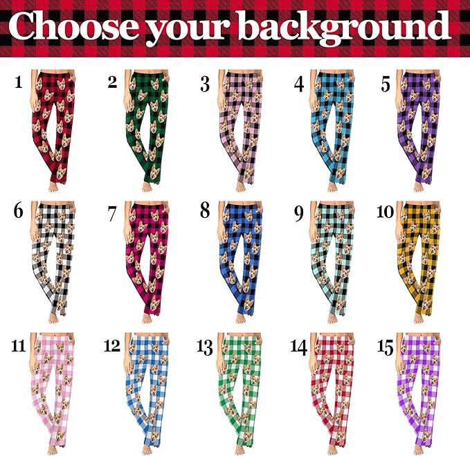 Custom Couple Pajama Pants Sock with Funny Face, Personalized PJ Anniversary Birthday Women Men Pants