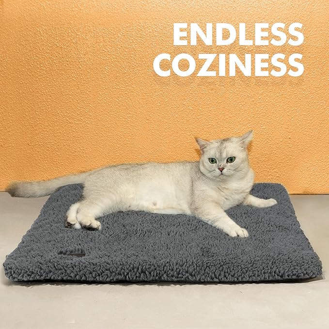 Self Warming Cat Bed Self Heating Cat Dog Mat 29.1 x 18.9 inch Extra Warm Thermal Pet Pad for Indoor Outdoor Pets with Removable Cover Non-Slip Bottom Washable Non Electric