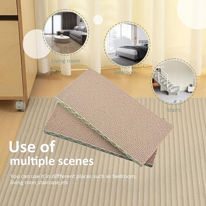 Cat Scratcher Cardboard Scratching Pads Scratch with Catnip 2PCS Reversible Corrugated Cardboard