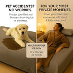 Waterproof Dog Blanket - Multipurpose Lekproof Blanket for Pets or Adults - Furniture Protector for Bed, Couch, Water Proof & Stain Resistant Easy to Clean Throw Blanket, Reversible Grey 50"x60"