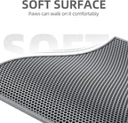 ESTHELLO Cat Litter Mat Large, Cat Litter Trapping Mat, Honeycomb Double Layer Design, Easy to Clean,Washable (30’’ x 24’’ Gray