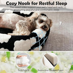 JOEJOY Small Dog Bed for Small Dogs, Rectangle Washable Orthopedic Dog Bed with Removable Zipper Cover, Cute Soft Calming Puppy Pet Bed with Jacquard Shaggy Plush & Non Skid Bottom