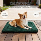Dog Bed Mat - Dog Crate Pad - Reversible Mat for Pet Comfort - Soft Bed Crate Pads for All Seasons - Durable, Machine Washable Mat for Crates, Travel, and Home (Dark Green, 30" L*20" W*1.5" Th)
