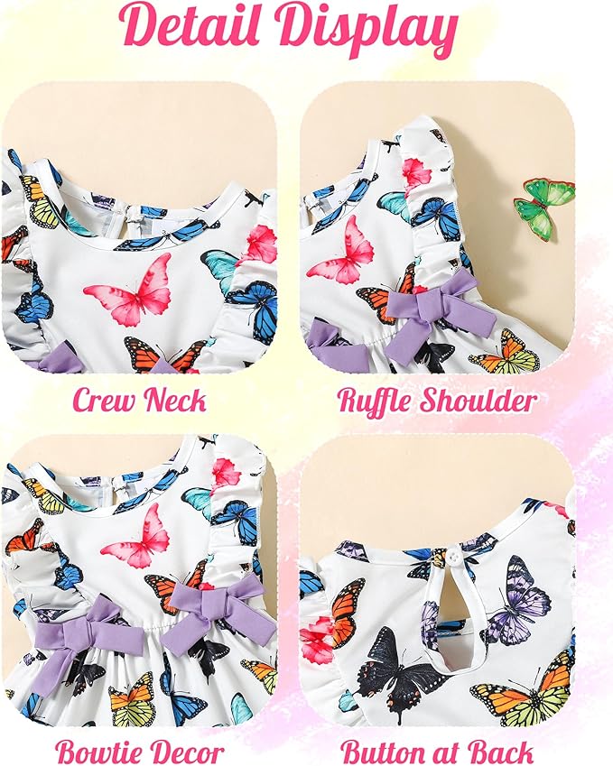 Mioglrie Baby Girl Dress Summer Girl Clothes Infant Outfits Newborn Ruffle Sleeveless Sundress Cute Dresses for Girls