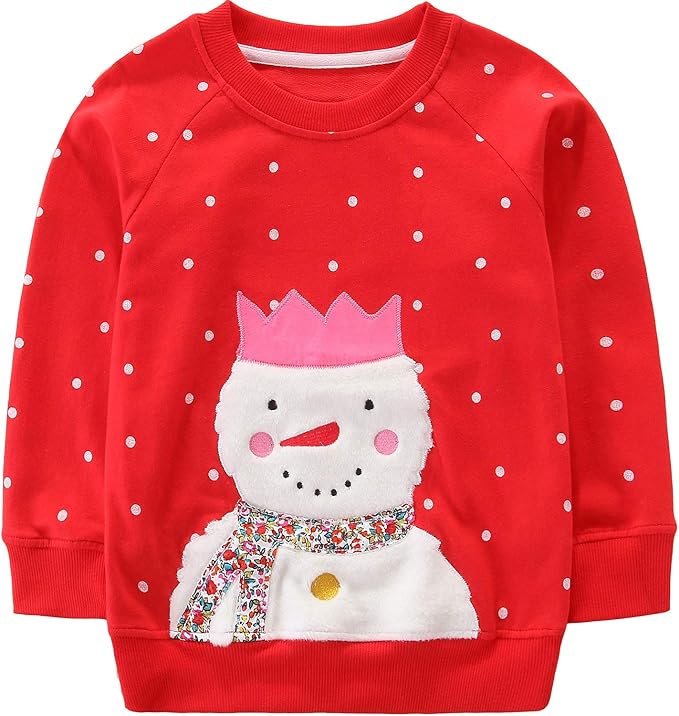 Bumeex Toddler Girl Sweatshirt Clothes Outfit,Cotton Crewneck Christmas Clothing