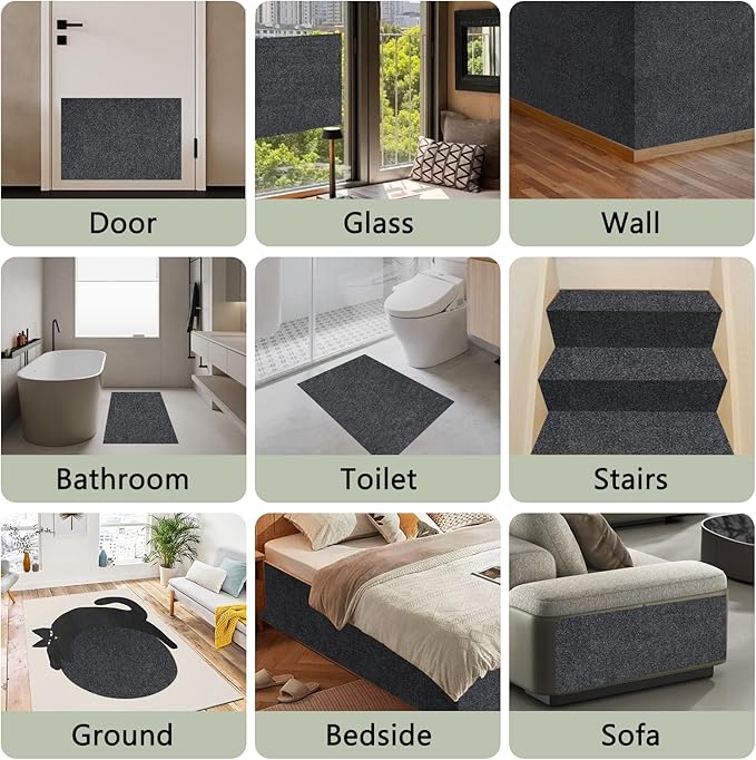 2Pack Total 78.7"x15.8" Cat Scratch Mat for Cat Couch Furniture and Wall Protector | Trimmable Self-Adhesive Carpet Climb Cat Scratcher for Covering Cat Tower and Replacement Pads (Dark Grey)