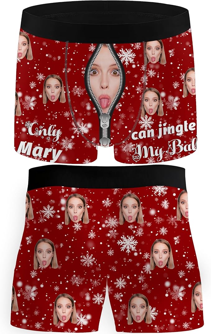 M YESCUSTOM Custom Faces Funny Short Briefs Gift for Husband Underwear