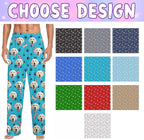 Custom Couple Pajama Pants Sock with Funny Face, Personalized PJ Anniversary Birthday Women Men Pants