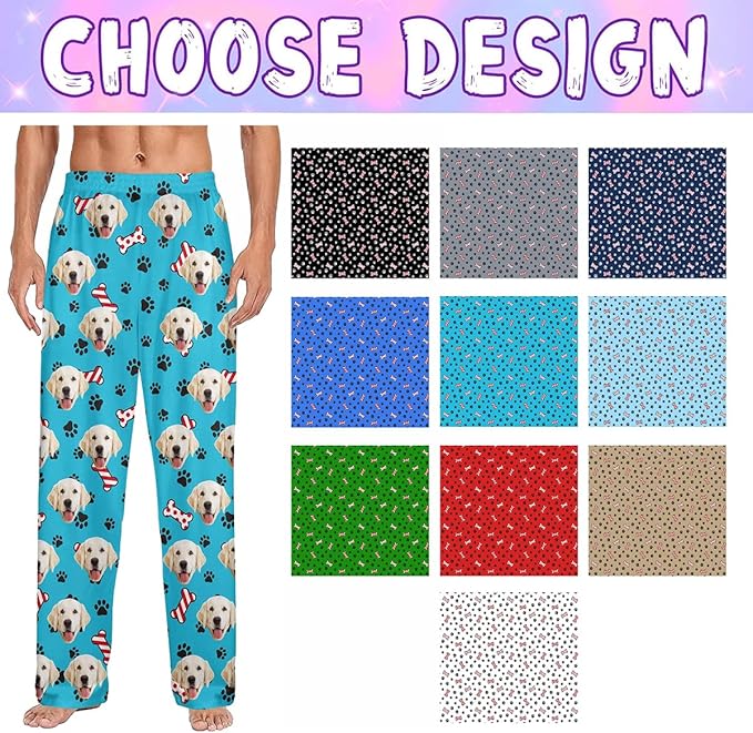 Custom Couple Pajama Pants Sock with Funny Face, Personalized PJ Anniversary Birthday Women Men Pants