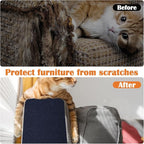 Couch Cat Scratch Protector - 78.7" x 15.8" Trimmable Self-Adhesive Cats Claws Scratch Pads, Sisal Cat DIY Climbing Couch Protector for Scratch Post Cat Tree Replacement Indoor (Dark Blue)