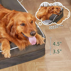 Orthopedic Dog Beds for Extra Large Dogs, Waterproof Egg Crate Foam XL Dog Bed with Sides 45x35Inch, Big Dogs Couch Beds with Removable Washable Cover and Nonskid Bottom, Dark Green
