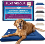 Pet Dreams Dog Crate Pad - Washable Kennel Mat, Crate Pads for Dog Cages, Non-Toxic, Flat Indoor Cat Bed, Fits iCrate 18, 24, 30, 36, 42, 48 Inches (Blue, Large, 36")