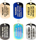 Engraved Dog Tags Personalized - Stainless Steel Engraved Dog Cat ID Tags Front & Back up to 8 Lines of Text Color Plating Gold, Rose Gold, Blue, Black, Nebula by PetANTastic