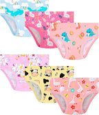 Girls and Toddlers 100% Cotton Underwear Tagless Soft Panties Size 2-3T,4-5T,6,8,10,12 (6-Pack)
