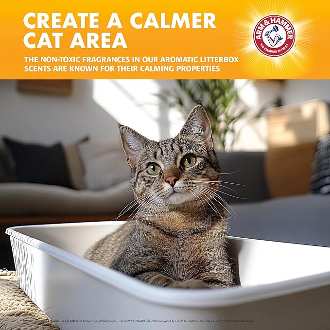 Arm & Hammer for Pets Scented Crystals for Litter Boxes, Calming Chamomile, Soothe the Mood with Every Use; Deodorizing Cat Litter Crystals with Baking Soda and Calming Fragrances, 15 Oz