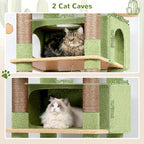 Globlazer XXL Cactus Giant Cat Tree, 83 Inch Heavy Duty Cactus Tall Cat Tower for Indoor Cats Large Adult, Multi-Level Large Cat Condo with 8 Scratching Posts, Hammock, 2 Platform, F83B, Green