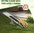 PawHut Wooden Dog Agility Seesaw for Training and Exercise, Platform Equipment Run Game Toy, Weather Resistant Pet Supplies, 71" L x 12" W x 12" H, White