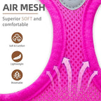 PUPTECK Adjustable Dog Harness Collar and Leash Set Step in No Pull Pet Harness for Small Medium Dogs Puppy and Cats Outdoor Walking Running, Soft Mesh Padded Reflective Vest Harnesses, Solid Pink M