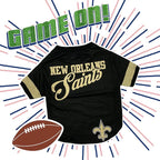 NFL New Orleans Saints T-Shirt for Dogs & Cats, Medium. Football Dog Shirt for NFL Team Fans. New & Updated Fashionable Stripe Design, Durable & Cute Sports PET TEE Outfit