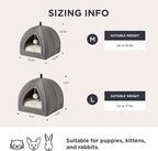 Bedsure Cat Beds for Indoor Cats - 2 in 1 Cat Cave House Tent for Kittens and Small Pets with Removable Washable Cushioned Pillow, Foldable Kitten Hideaway with Non-Slip Bottom, Grey, 16 inches