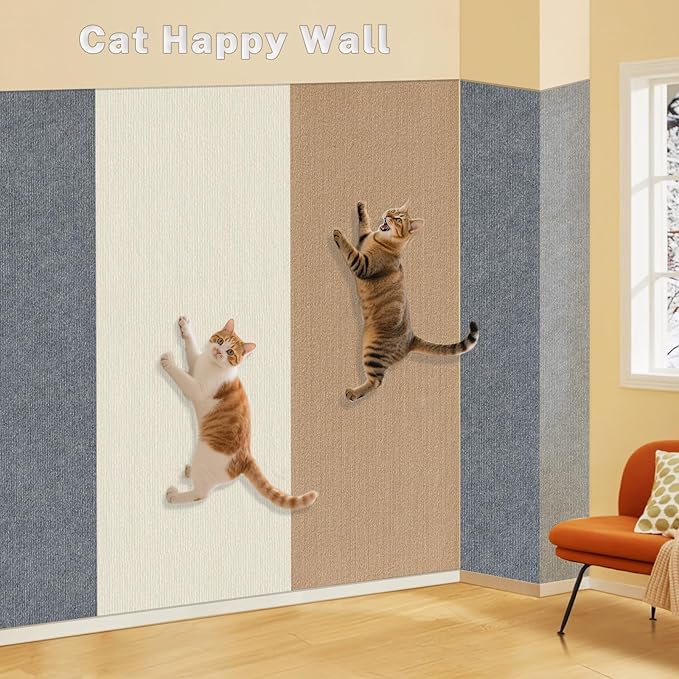 Cat Scratch Furniture Protector, 78.7x15.8inch Adhesive Cat Scratch Pad Deterrent for Furniture, DIY Climbing Cat Scratcher Couch Protector from Cat Claws Scratching for Indoor (Gray)