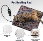 Newget Cat Heating Pad, Waterproof Pet Heating Pad for Cats Dog Indoor, 11 Adjustable Temperature Cat Warming Bed Mat with Timer, Indoor Heated Bed with Chew Resistant Cord (S: 18'' L X 18W '')