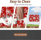 Christmas Dog Food Mat for Floors,Snowflake Absorbent Pet Food and Water Bowl Mats,Non-Slip Pet Feeding Mat,Pet Supplies 16" x 24"