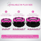 Portable Dog Playpen for Small Dogs Indoor Outdoor, Foldable Pet Puppy Playpens Kennel Tent with Top Cover Door for House Cat Kitty for Dog Lover as (Medium Size, Pink)
