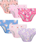 Girls and Toddlers 100% Cotton Underwear Tagless Soft Panties Size 2-3T,4-5T,6,8,10,12 (6-Pack)
