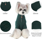 Small/Medium Dog Sweater, Warm Dog Winter Coat w/Sleeves, Comfortable High Neck Premium Dog Clothes for Schnauzer-Best for Holidays, Daily Walks M Green