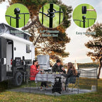 10 Panels No Dig Dog Fence Outdoor for Yard, 24 in(H) X 20 ft(L) Decorative Tall Garden Fence Animal Barrier, Rustproof Metal Wire Garden Edging and Borders, Temporary Fencing Stakes
