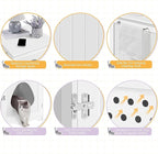 Yaheetech Cat Litter Box Enclosure, Litter Box Furniture Hidden with Towel Bar, Wooden Pet Washroom, Dog Proof Cat Litter Box Cabinet, Indoor Cat House, Side End Table, White