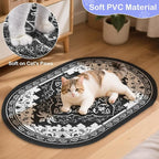 Bienbee Cat Litter Mat, 24" x 15" Litter Box Mat Rug with Non-Slip Bottom,Urine and Water Proof, Easy to Clean Cat Supplies Essentials for Indoor Kitty Kitten Floor, Black M
