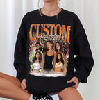 NAZENTI Custom Bootleg Rap Tee, Custom T-Shirts with Picture, Retro Custom Bootleg, Valentine's Gifts for Him Her