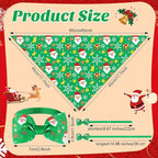Sanwuta 50 Pcs Christmas Dog Bandanas and Collar Bow Ties Set 25 Bandanas Bulk 25 Xmas Charm Dog Collar Pet Triangle Pet Scarf Bowtie for Small Medium Large Holiday Costume