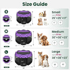 Love's cabin Pet Puppy Dog Playpen, Large Dog Tent Crates Cage Indoor/Outdoor, Portable Playpen for Cat, Foldable Pop Up Dog Kennel Playpen with Carring Case, Removable Zipper Top, Purple