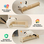 PETKARAY Horizontal Scratching Post, 30" Sisal Cat Scratch Pad, Large Cat Scratcher with Spring Toy, Protect Furniture for Indoor Kitten